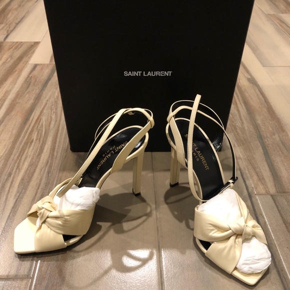 New with Tags Saint Laurent Vernice Nude heels - Picture 3 of 9